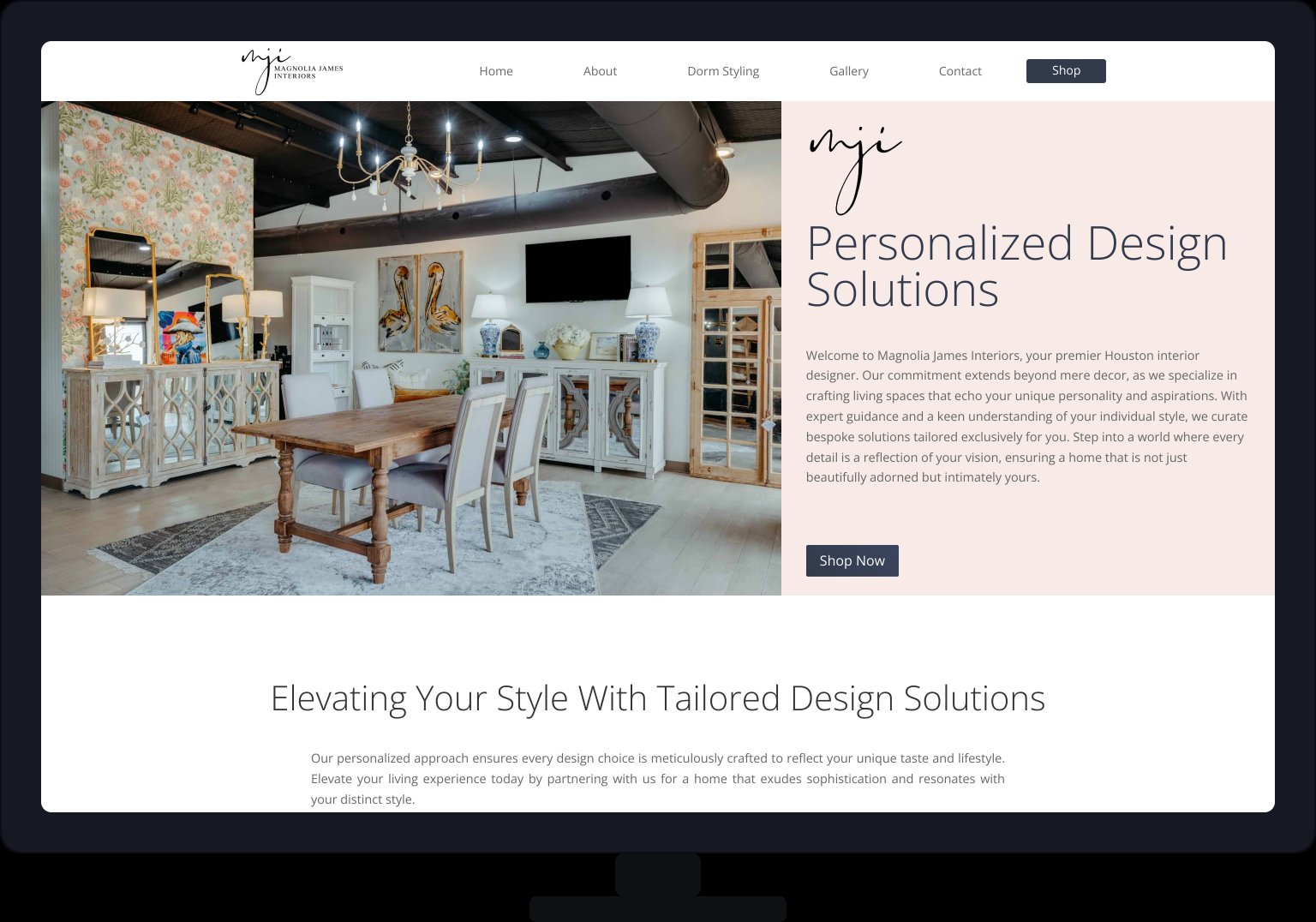 Magnolia James Interiors website
